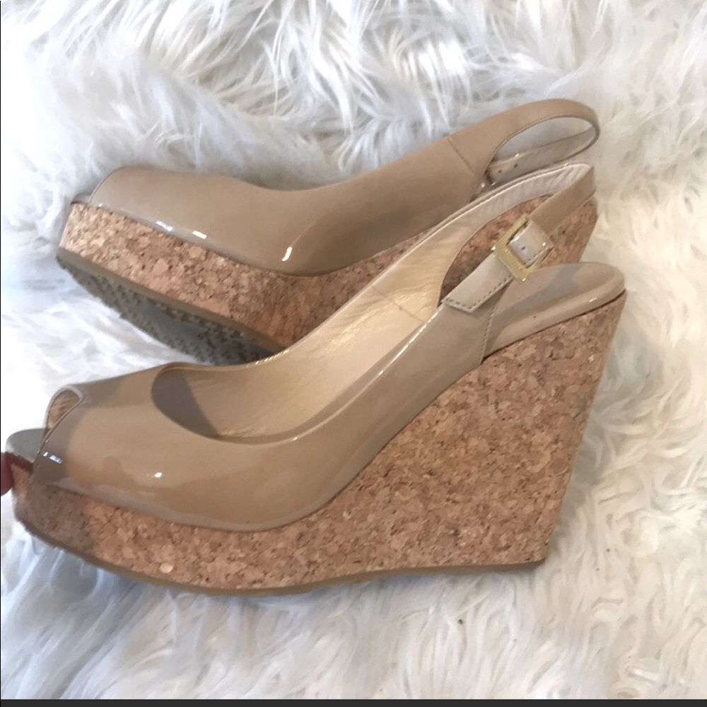 Jimmy Choo Nude Patent Wedge
